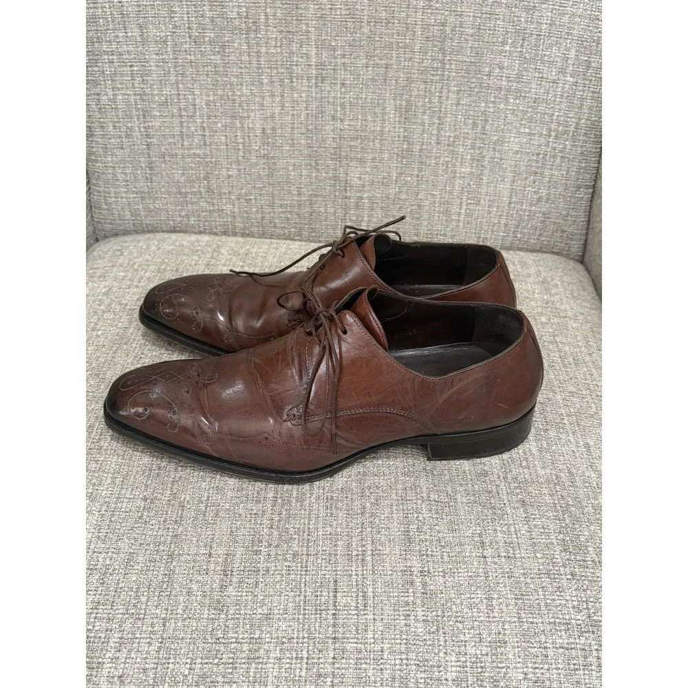 Men's Mezlan French Toe Oxford Dress Shoes Brown 10M
